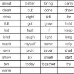 Third Grade Dolch Sight Words