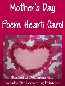 Mother's Day Poem Heart Card
