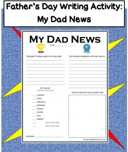 Father's Day Writing Activity-My Dad News