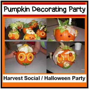Pumpkin Decorating Party - Harvest Social - Halloween Party