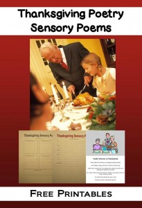 Thanksgiving Poetry - Sensory Poems - FREE PRINTABLES