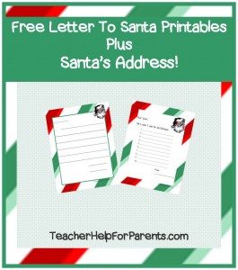 Free Letter To Santa Printable Plus Santa's Address - From TeacherHelpForParents.com